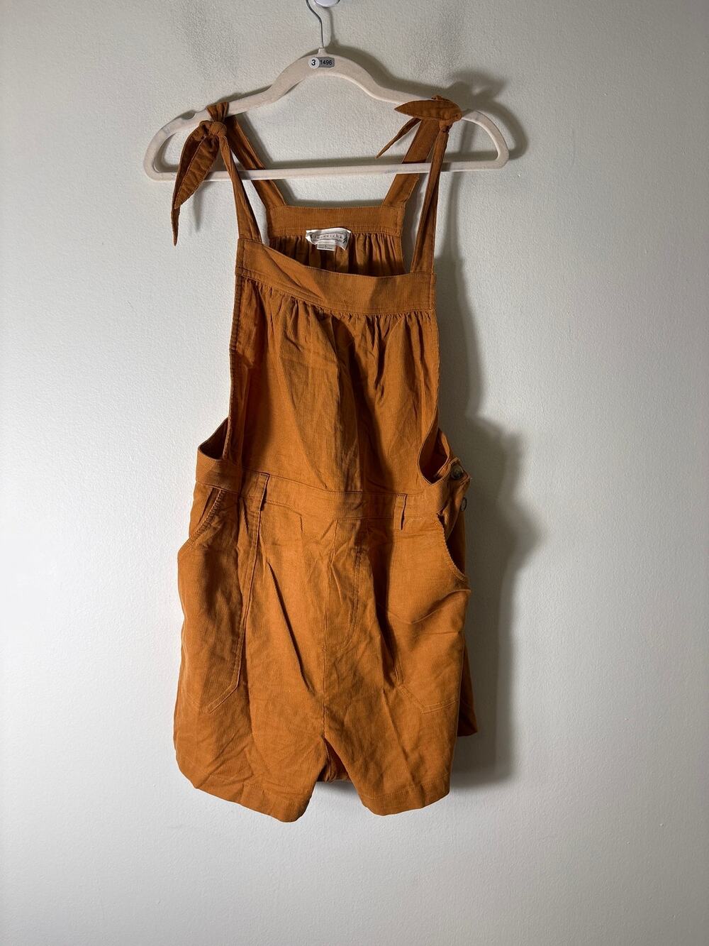 Loveriche Burnt Orange Cordoroy Overall Shorts Sz L